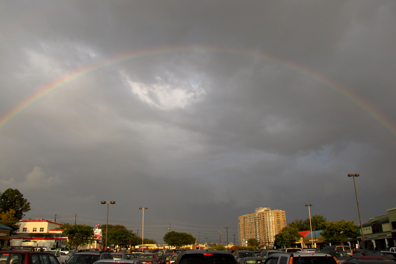 Rainbow over Federal Plaza, a shopping center in Rockville, Maryland.

Ben Schumin is a professional photographer who captures the intricacies of daily life.  This image may be used under Creative Commons Attribution-ShareAlike 2.0.  Please provide