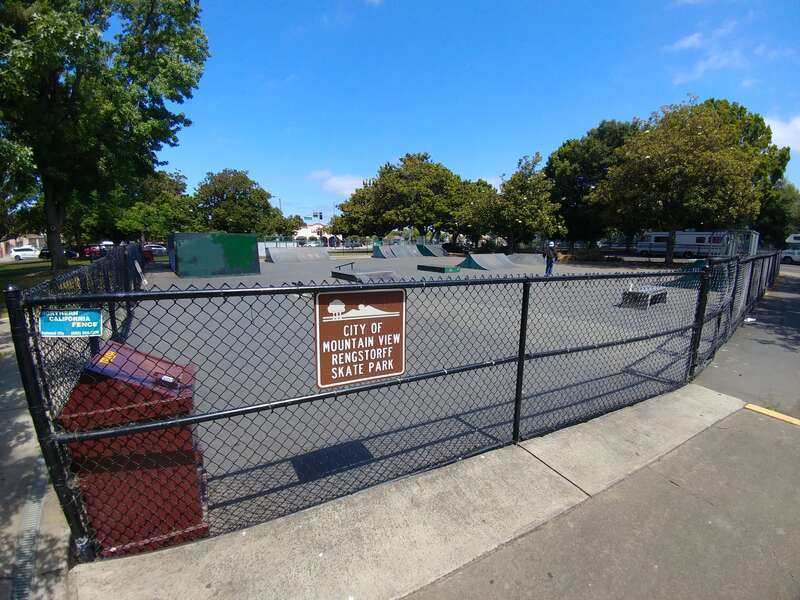 A skate park in Rengstorff Park in Mountain View, California.