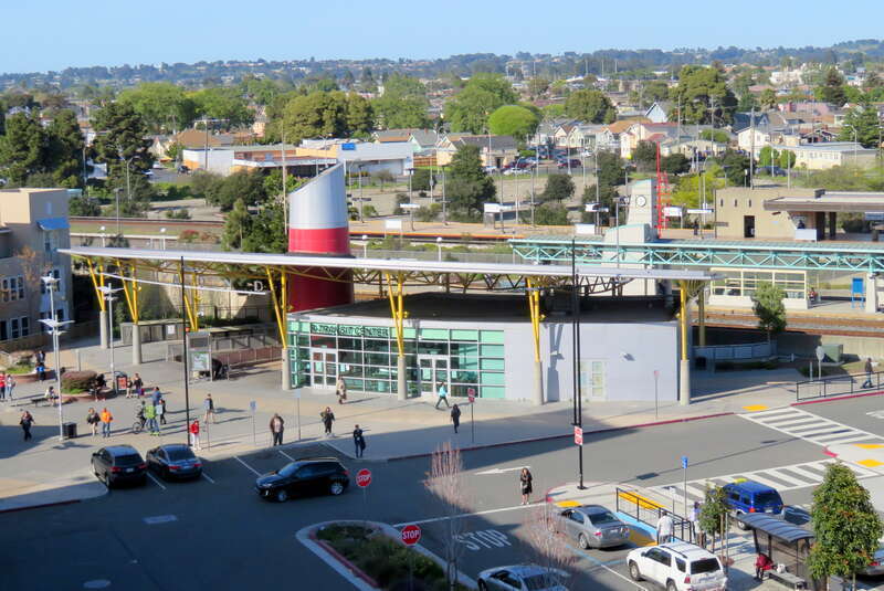 Entrance canopy at Richmond station in April 2018
