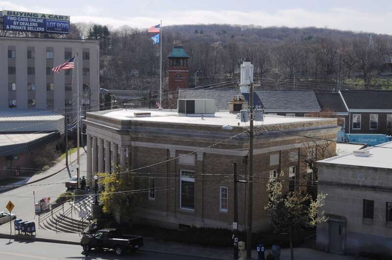 Post office, Seymour, Connecticut. Part of the Downtown Seymour Historic District, which is listed on the National Register of Historic Places.