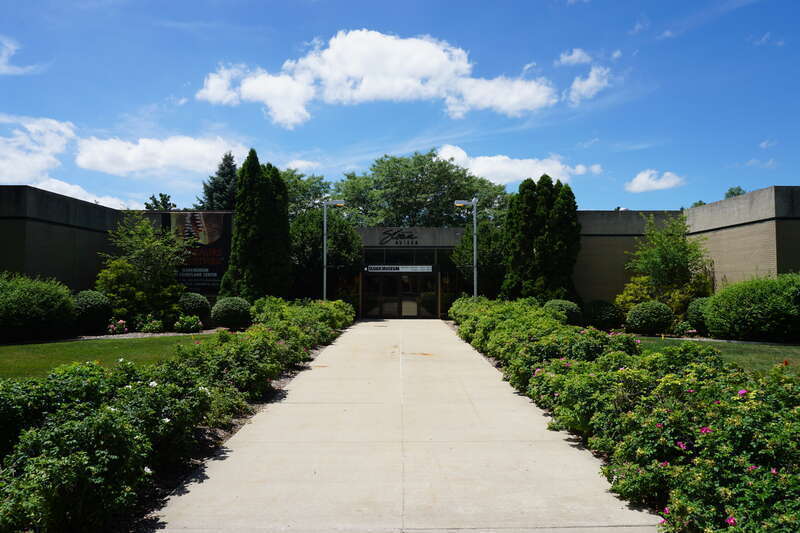 The exterior of the Sloan Museum in Flint, Michigan (United States).