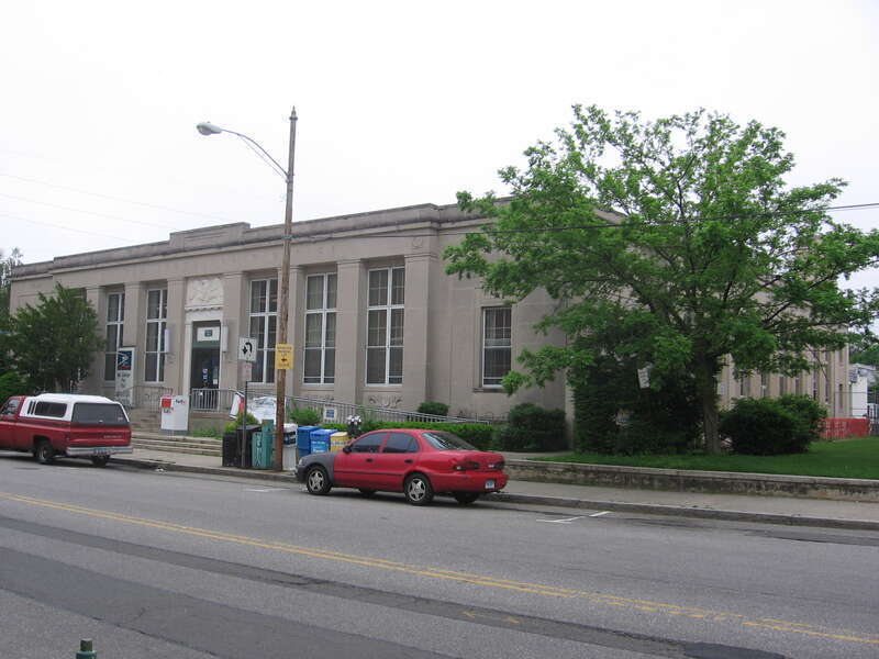 View from across Washington Street of the United States Post Office–South Norwalk Main.
