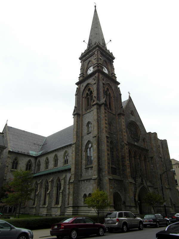Franklin Street, Buffalo. Designed by Patrick C Keeley and completed 1851-5. The tower was added in 1862