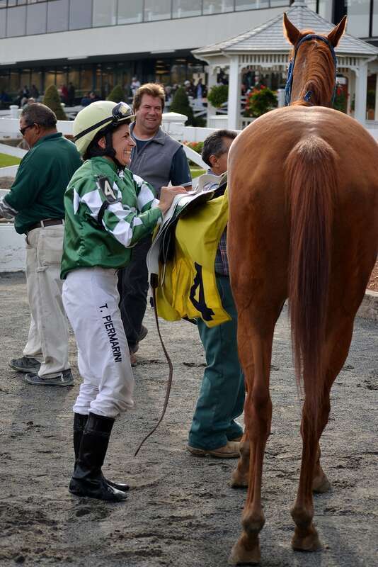 6th race, Tammie P. winning with Wise Latina

 Suffolk Downs October 27, 2012