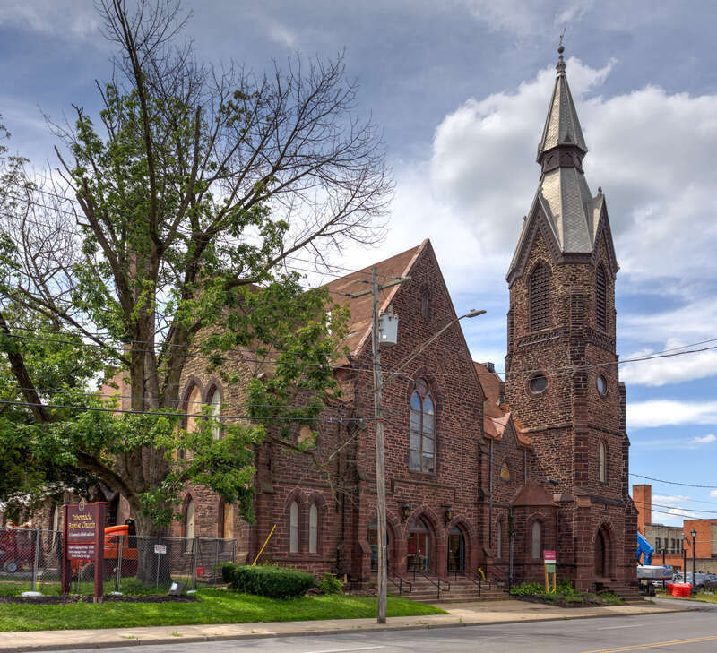 Tabernacle Baptist Church, 8 Hopper St, Utica NY. NRHP ID  11001003
Architects:
Meacham,G;Lewis,H;James,J;Ulrich,J

Ague, Rusmere &amp;amp; Jennison:M