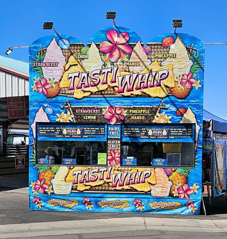 Tasti Whip food stand at the Orange County Fair in Costa Mesa, California, USA.