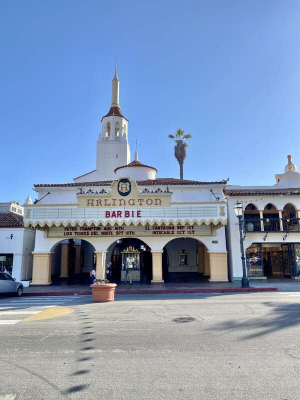 Built in 1931, this Spanish Colonial Revival-style building was designed by Edwards and Pluckett to serve as a large movie theater, being the largest theater in the city of Santa Barbara.  The theater operated until it closed in the 1970s due to
