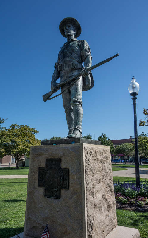 The Hiker statue, Taunton Green, in Taunton, Massachusetts