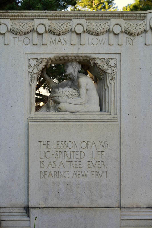The memorial to Thomas Lowry, creator of the Twin Cities streetcar system, at 24th and Hennepin.