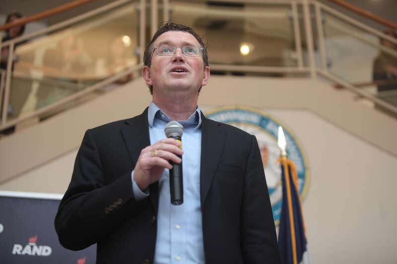 U.S. Congressman Thomas Massie speaking with supporters of U.S. Senator Rand Paul at the Myers Center at the University of Dubuque in Dubuque, Iowa.

Please attribute to Gage Skidmore if used elsewhere.