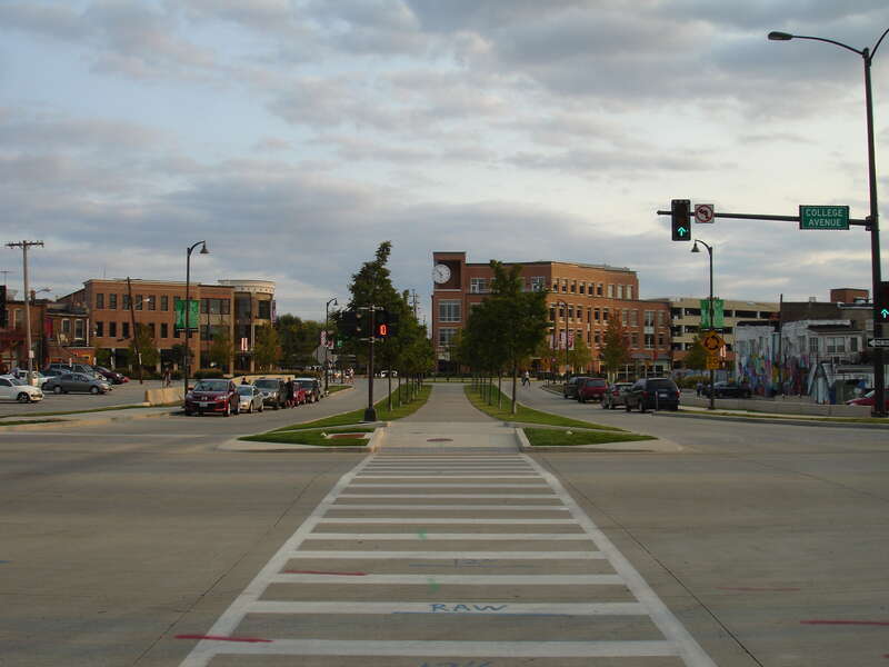 The current Amtrak terminal in Normal, Illinois. Shown here in September 2012, the facility opened in July 2012. The upper floors serve as City Hall for the Town of Normal.