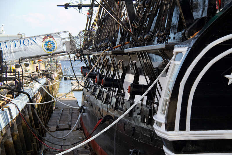 Launched in 1797, USS Constitution was a heavy frigate of the USA navy. Although designated a frigate she was twice the weight of a typical frigate of the time (2,200 tons) and although classed as a 44gun frigate she actually carried over 50 guns.