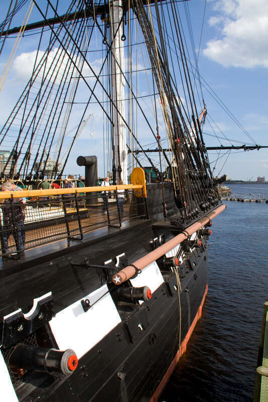 Launched in 1797, USS Constitution was a heavy frigate of the USA navy. Although designated a frigate she was twice the weight of a typical frigate of the time (2,200 tons) and although classed as a 44gun frigate she actually carried over 50 guns.