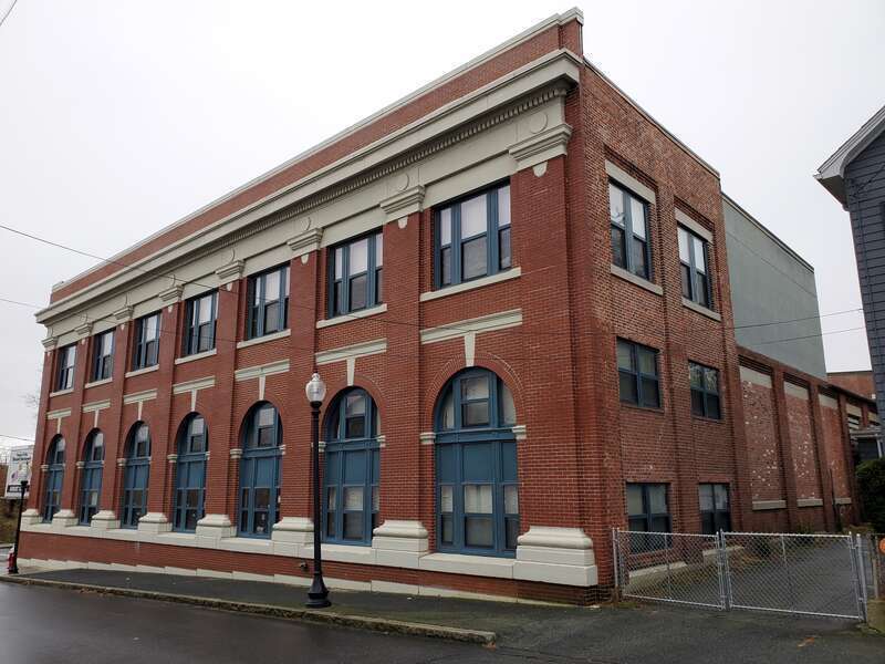 The former Union Street Railway carbarn in New Bedford in December 2023
