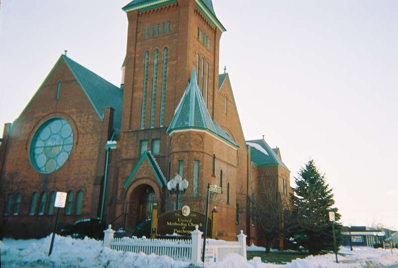 View of the historic United Methodist Church on the corner of South Ocean Avenue and Church Street in Patchogue, New York.





This is an image of a place or building that is listed on the National Register of Historic Places in the United States of