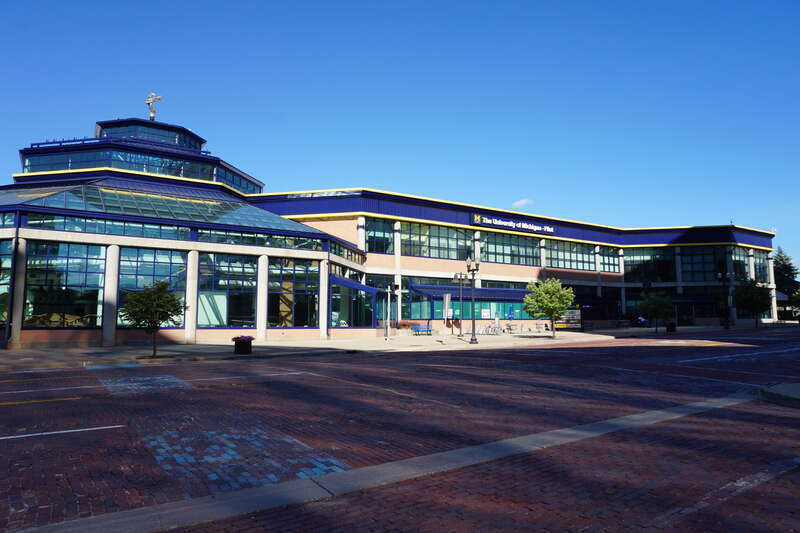 The University Pavilion on the campus of the University of Michigan–Flint in Flint, Michigan (United States).