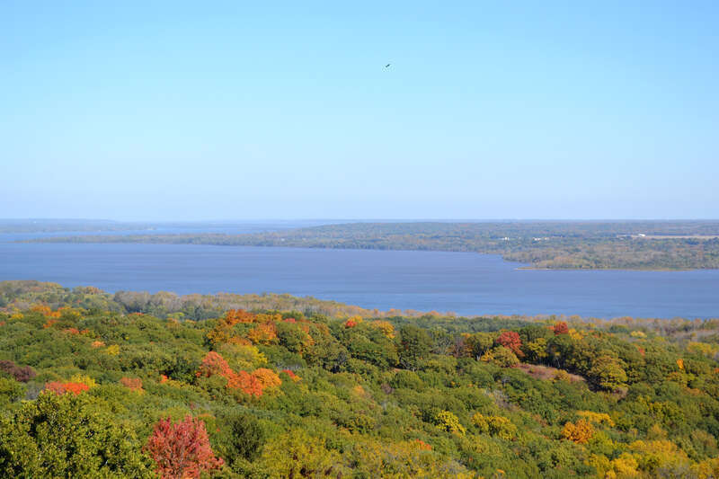 View of Upper Peoria Lake from the Peoria Heights water tower observation deck