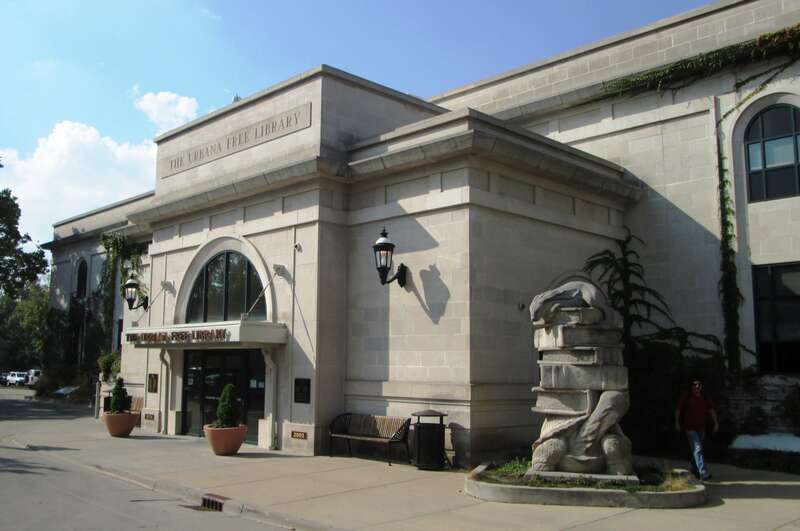 The Urbana Free Library, located at 210 West Green Street in Urbana, Illinois, was founded in 1874.  The library's current building was designed by Joseph Royer in the Classical Revival style and opened in 1918; it was expanded in 1974-75 and