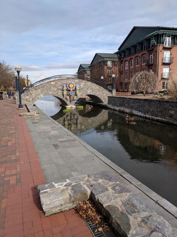Carroll Creek Park in downtown Frederick, Maryland.