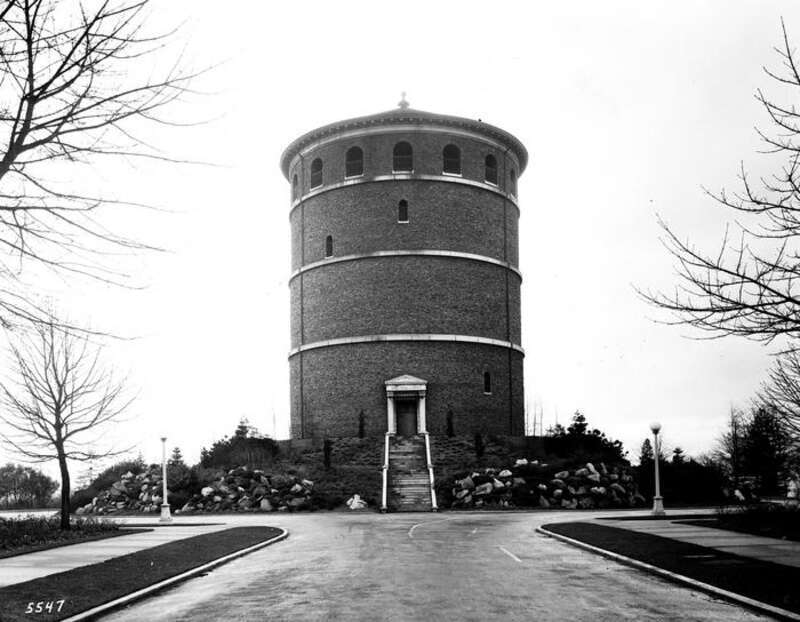 Volunteer Park water tower, Seattle, Washington, 1925.