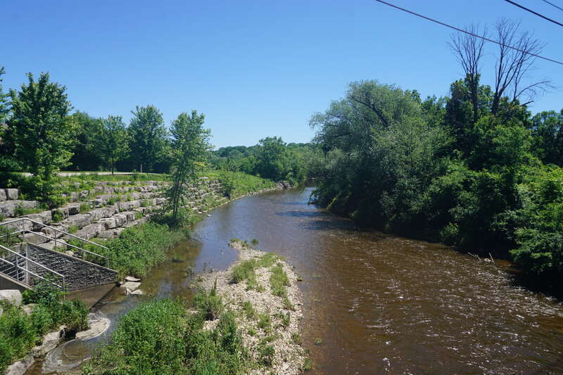 The Menomonee River in Wauwatosa, Wisconsin (United States).