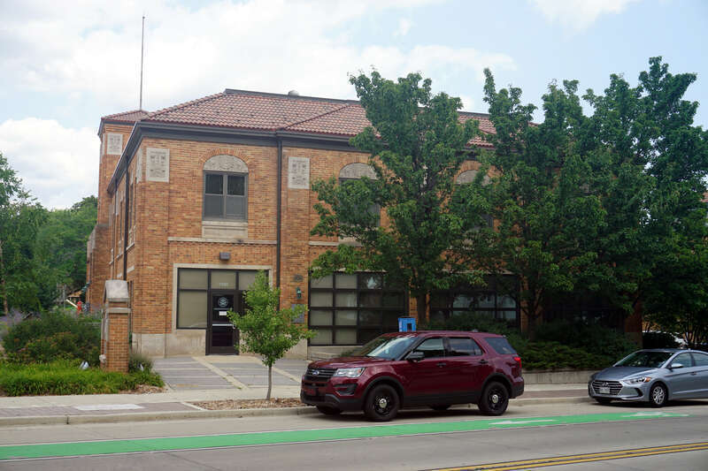 The West Allis Fire Department Administration Building in West Allis, Wisconsin (United States).