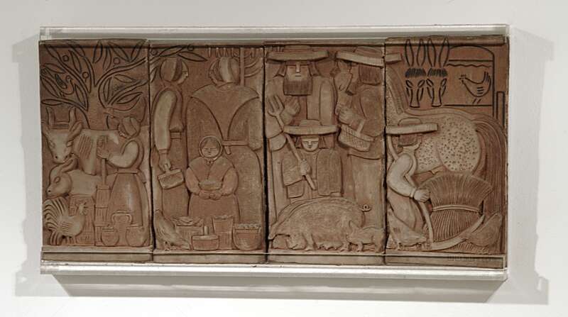 William W. Swallow's Earthenware Relief &quot;The Amish Way&quot; at the Everson (Syracuse, NY)