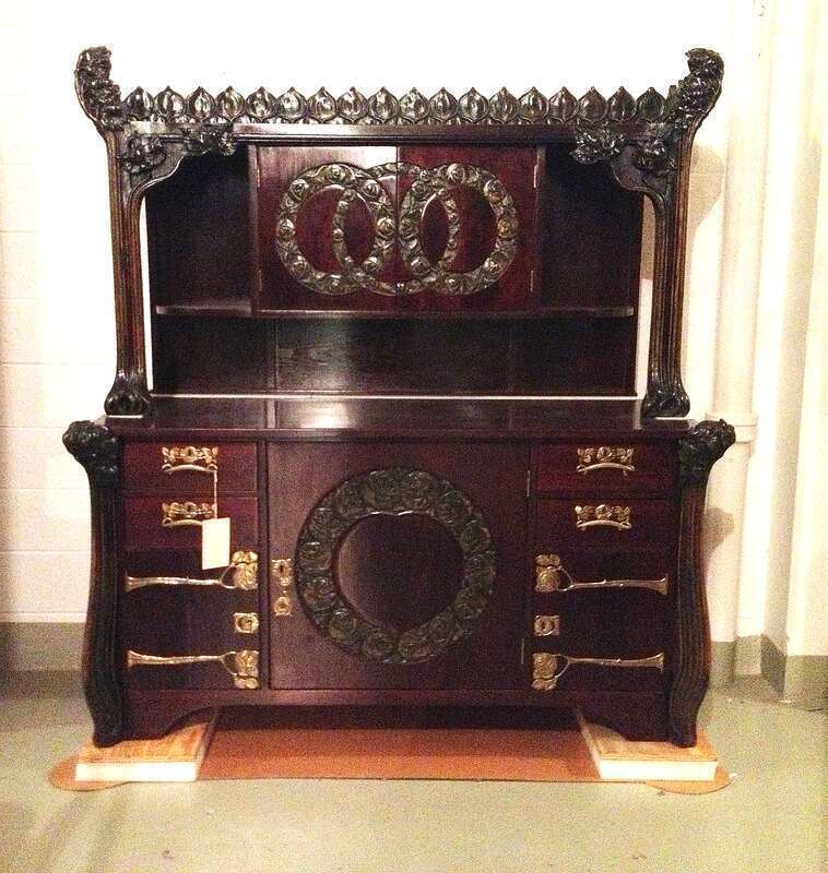 Austrian Art Nouveau sideboard in collection of The Wolfsonian-FIU, Miami Beach, Florida, USA.