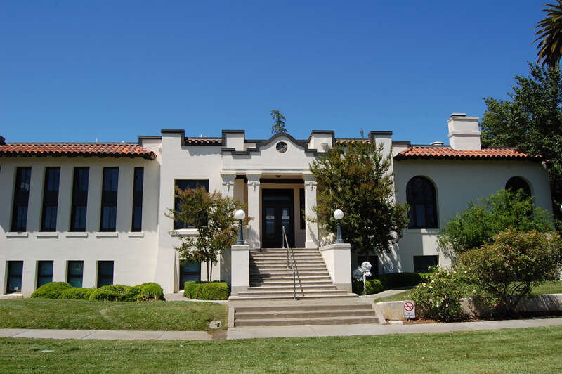The Woodland Public Library in Woodland, California.  The building is listed on the National Register of Historic Places and is a Carnegie funded library.