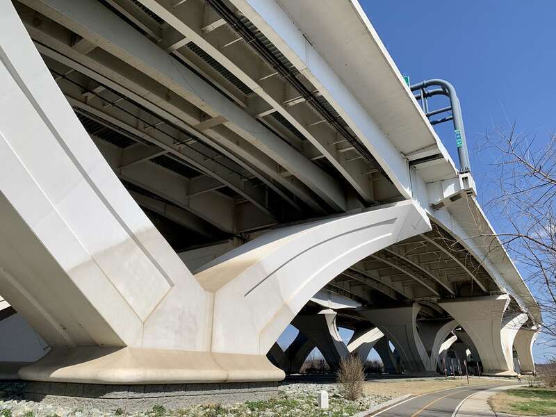 Woodrow Wilson Bridge as viewed from Alexandria, Virginia.