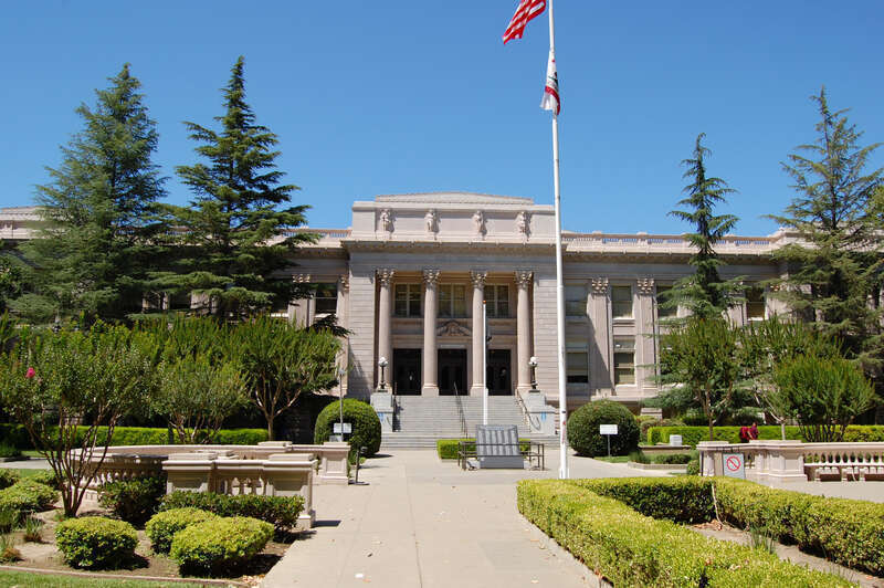 The Yolo County Courthouse in Woodland, California.  This building is on the National Register of Historic Places.