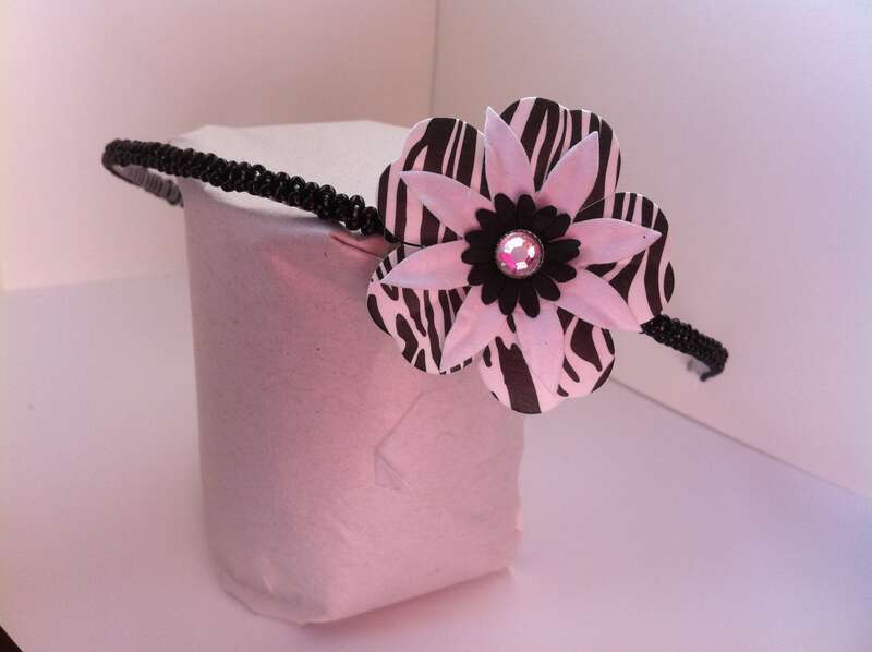 Bead spun headband with a zebra flow flair.