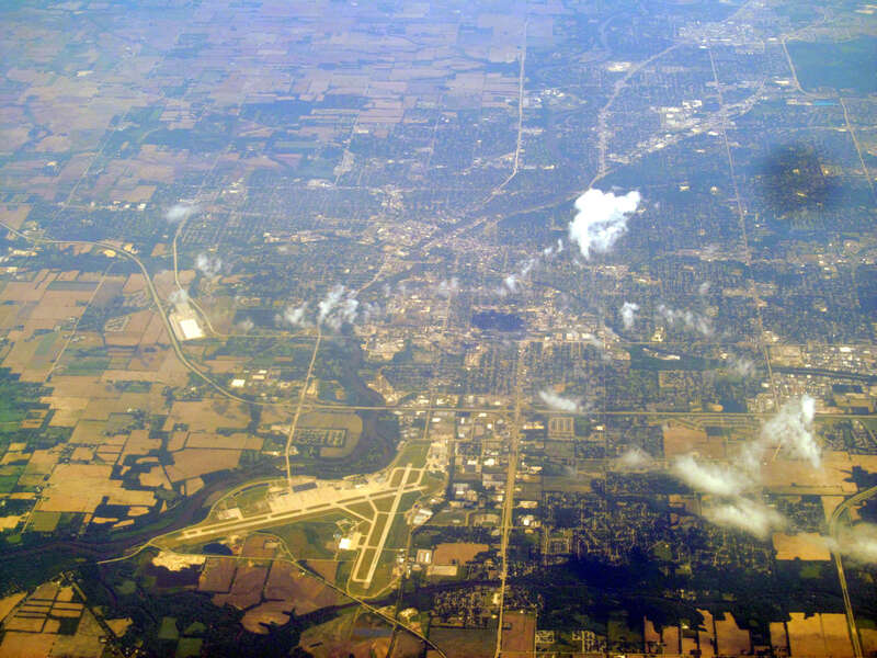 Aerial view of Rockford, Illinois in June 2017