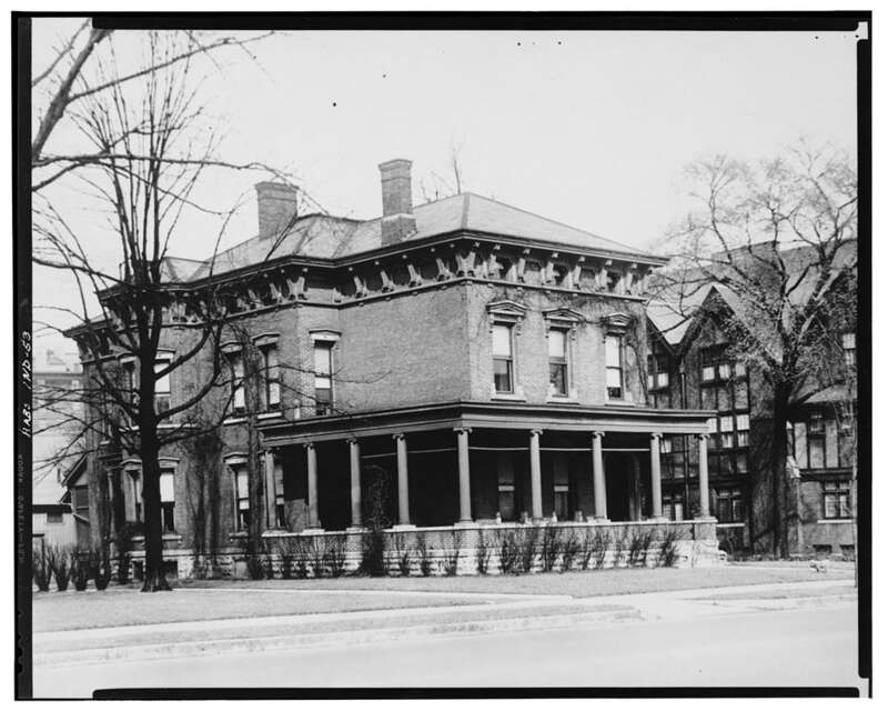 Title: Benjamin Harrison House — 1230 North Delaware Street, Indianapolis, Marion County, Indiana.
Historic American Buildings Survey—HABS image.
   Creator(s): Historic American Buildings Survey, creator
   Related Names:
      Brandt , H
