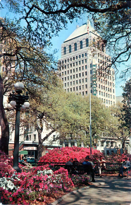 &quot;Historic Bienville Square, named in honor of Jean Baptiste Le Moyne, Sier de Bienville, the founder of Mobile. Located in the heart of downtown Mobile where the shopper of tourist pauses in the shadow of skyscrapers: to admire this foral beauty.