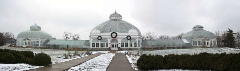 The Buffalo and Erie County Botanical Gardens.  Image assembled from 3 photos with Canon PhotoStitch.