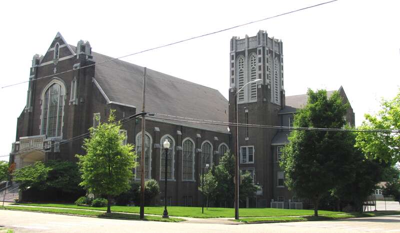 The Central United Methodist Church in Knoxville, Tennessee, USA.  This church, built in 1927, was designed by the Knoxville architectural firm Baumann &amp;amp; Baumann.