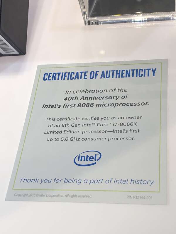 Certificate of authenticity