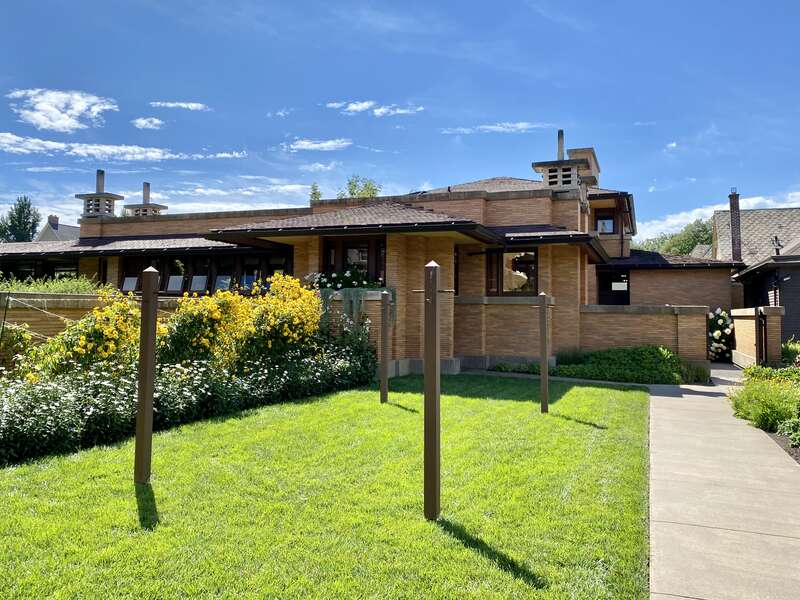 Built in 1903-1905, this Prairie-style mansion was designed by Frank Lloyd Wright for Larkin Company executive Darwin D. Martin.