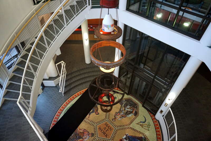 The atrium of the Grohmann Museum in Milwaukee, Wisconsin (United States).