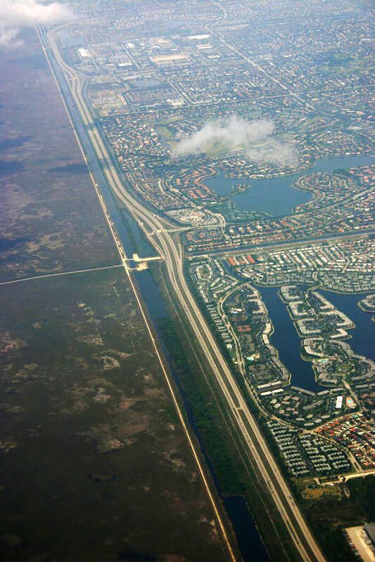 L36 Canal separates suburban Broward County from the conservation wetlands to the east.