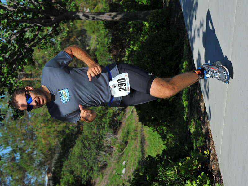Matthew Wegrzyn of San Diego, CA, runs in the 2014 Chula Vista Challenge Olympic Triathlon in the 30-34 Male division. Wegrzyn finished 160th overall out of 267 participants and 15th in his division.

GUF_5928_cr