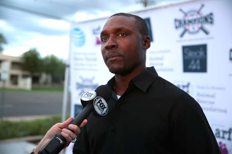 Orlando Hudson on the red carpet at the Dinner of Champions hosted by Tony La Russa's Animal Rescue Foundation at Steak 44 in Phoenix, Arizona.

Please attribute to Gage Skidmore if used elsewhere.