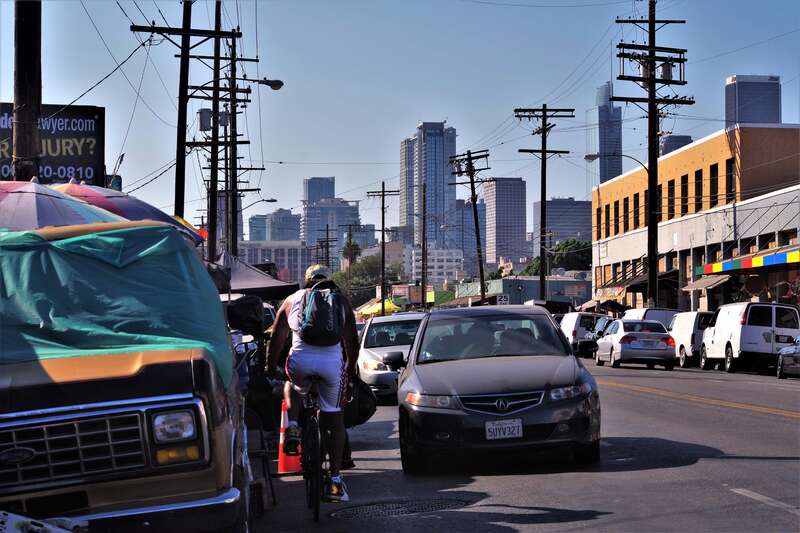 Later afternoon scene at the Pinata District in the heart of downtown Los Angeles.