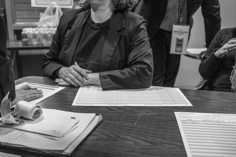 With smartphones and iPads being omnipresent, the caucuses still rely on a lot of paperwork.

Photos from the 2016 presidential caucus in Precinct 61, held at Greenwood Elementary School in Des Moines. Hillary Clinton won 5 delegates to 3 for Bernie