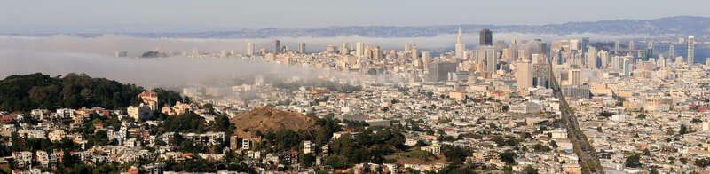 San Francisco with approaching fog.