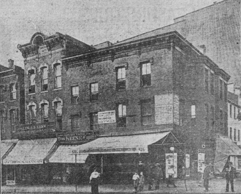 SW corner of Seventh and E Streets, NW, with Seventh St. in the foreground.  7/21/07 &quot;Washington Times&quot;.

Much of the block had just been purchased from the estate of Michael Talty by an M. Goldenberg.  The Times reported that the block had long been