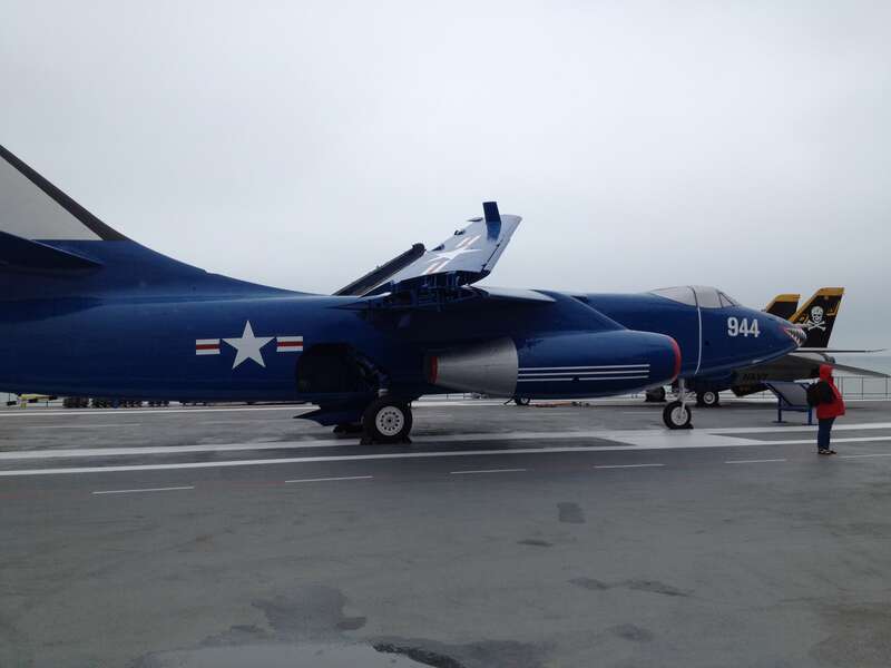 Static display on the flight line of the USS Lexington