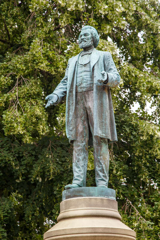 Statue of Frederick Douglass in Highland Park, Rochester, New York