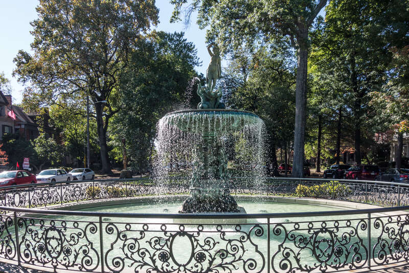 The Fountain in St.James Court, Louisville, Kentucky. Originally installed in the center of St James Court in 1892.
